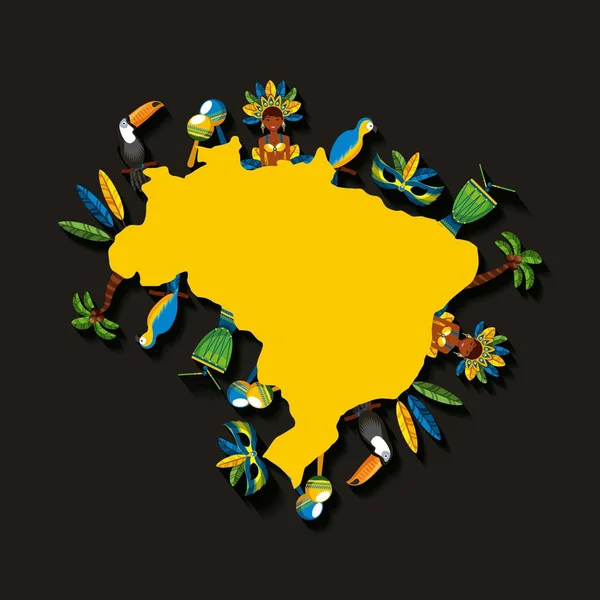 ब्राझिलियन संस्कृती डिझाइन — स्टॉक व्हेक्टर