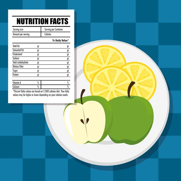 Здоровое питание с фактами питания — стоковый вектор