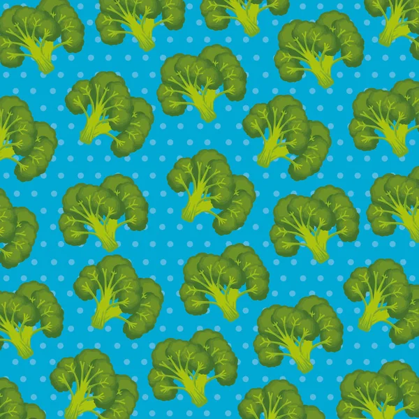 Frischen Brokkoli Muster Hintergrund — Stockvektor
