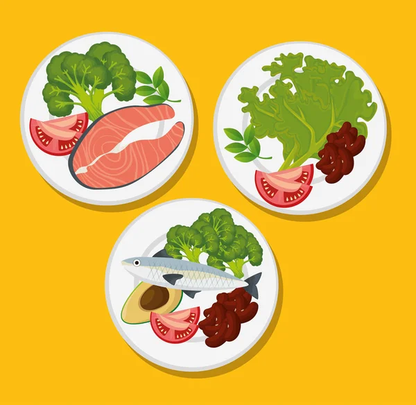 Iconos de menú de alimentos saludables — Archivo Imágenes Vectoriales