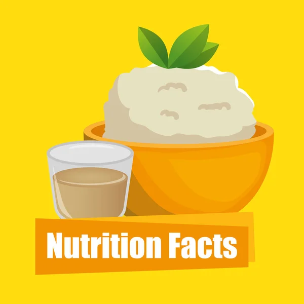 Zdravé jídlo s nutriční fakta — Stockový vektor
