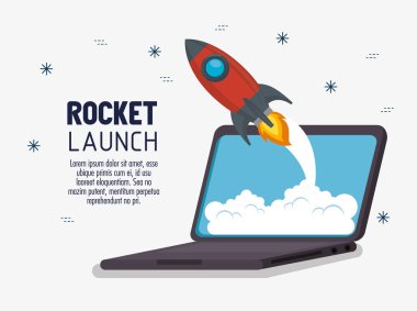 fırlatıcı roket ile dizüstü bilgisayar