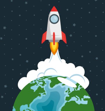 fırlatıcı roket dünya gezegen ile
