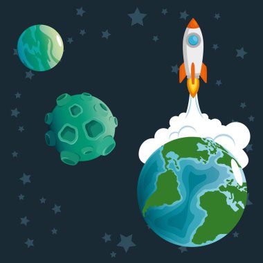 fırlatıcı roket dünya gezegen ile