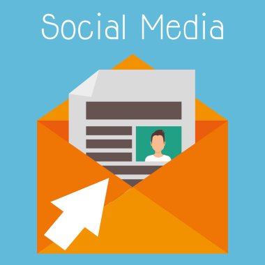 zarf ile sosyal medya simge