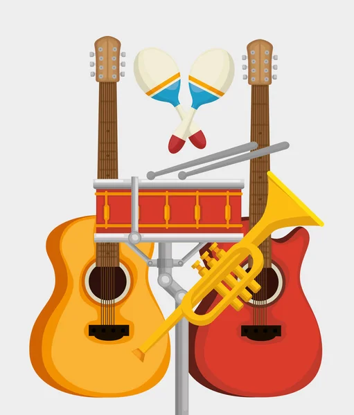 Set musical instruments icons — Stock Vector