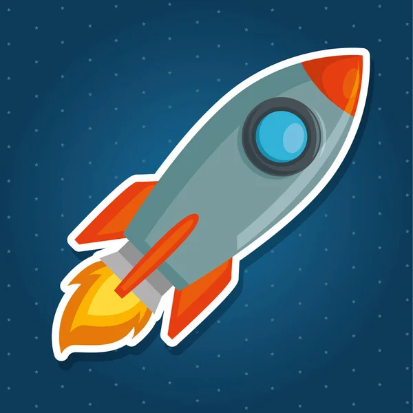 Start up launcher rocket — Stock Vector