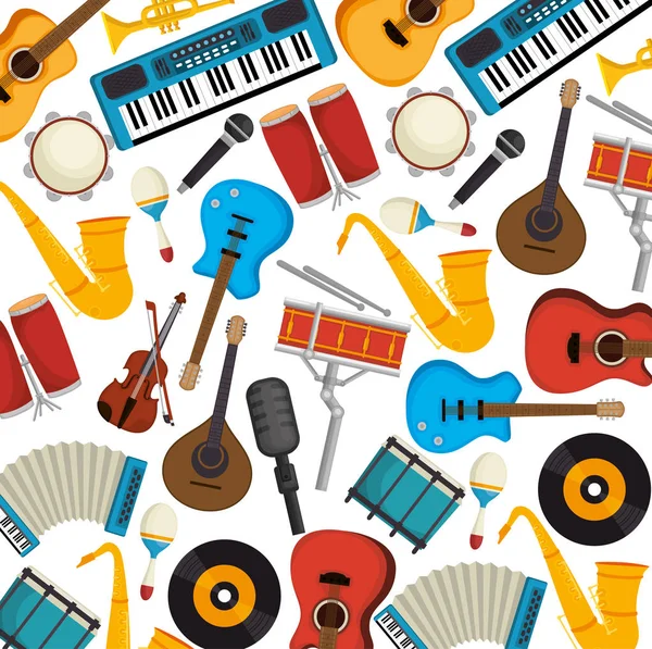 Conjunto de ícones instrumentos musicais —  Vetores de Stock