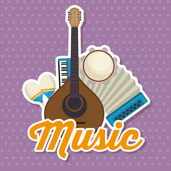 Establecer iconos de instrumentos musicales — Vector de stock