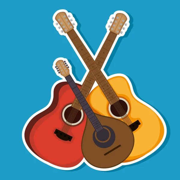 Conjunto de ícones instrumentos musicais — Vetor de Stock