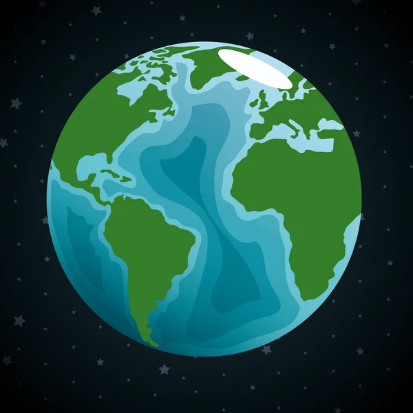Planeta terra no espaço — Vetor de Stock