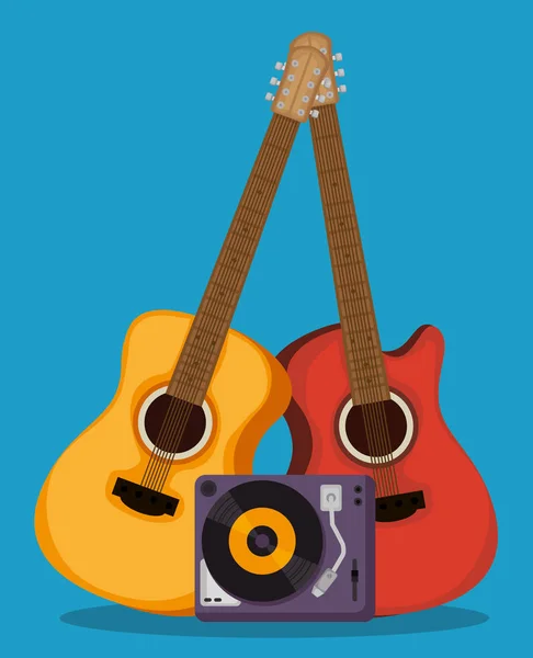 Conjunto de ícones instrumentos musicais — Vetor de Stock