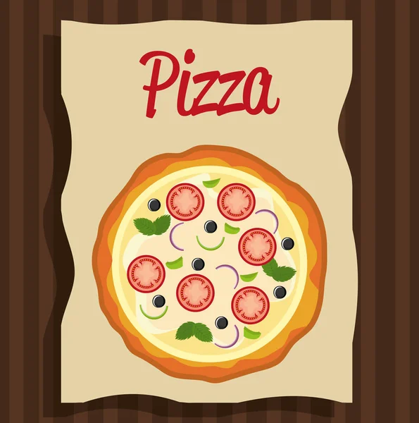 Heerlijke Italiaanse pizza label — Stockvector