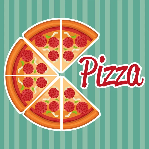 Вкусная итальянская маркировка пиццы — стоковый вектор