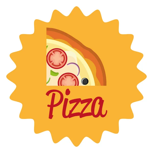 Deliciosa porción de pizza italiana — Vector de stock