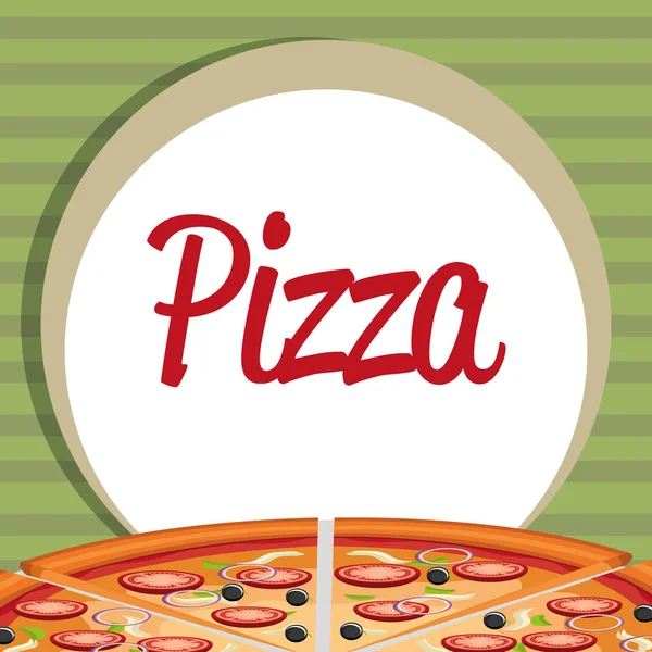 Finom olasz pizzát címke — Stock Vector