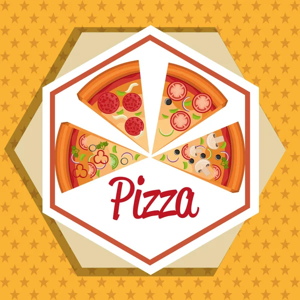 Část naší skvělou italskou pizzu — Stockový vektor