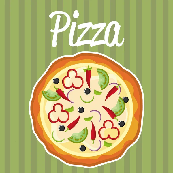 Heerlijke Italiaanse pizza label — Stockvector