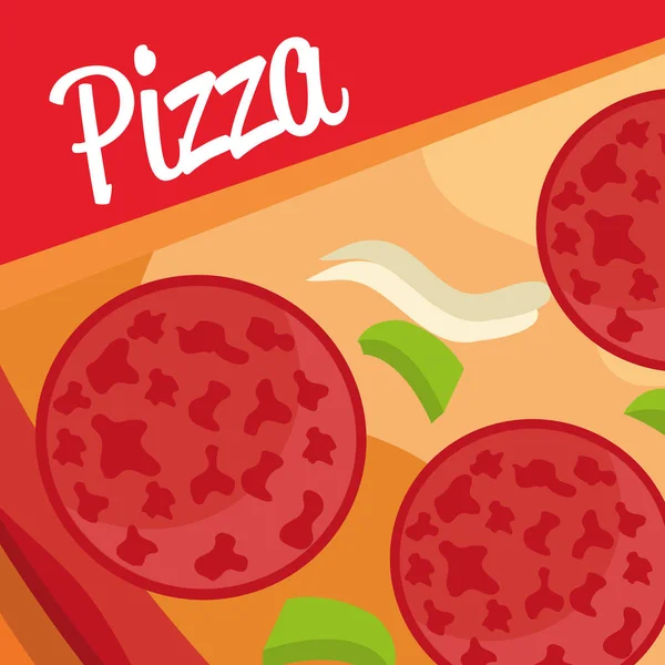 イタリアのおいしいピザの食材 — ストックベクタ