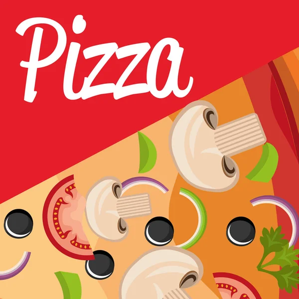 Heerlijke Italiaanse pizza ingrediënten — Stockvector