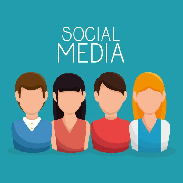 Personajes de comunidad de medios sociales — Vector de stock