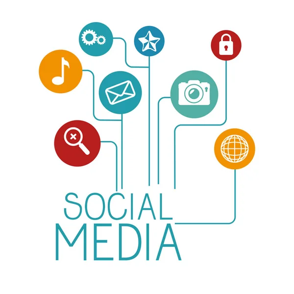 Set di social media icone — Vettoriale Stock