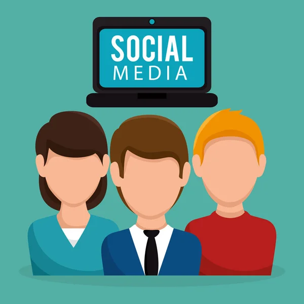 Personajes de comunidad de medios sociales — Vector de stock