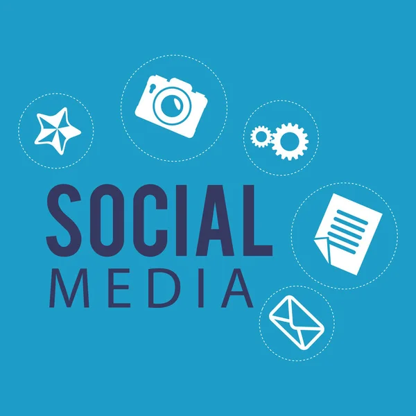Médias sociaux Set icônes — Image vectorielle