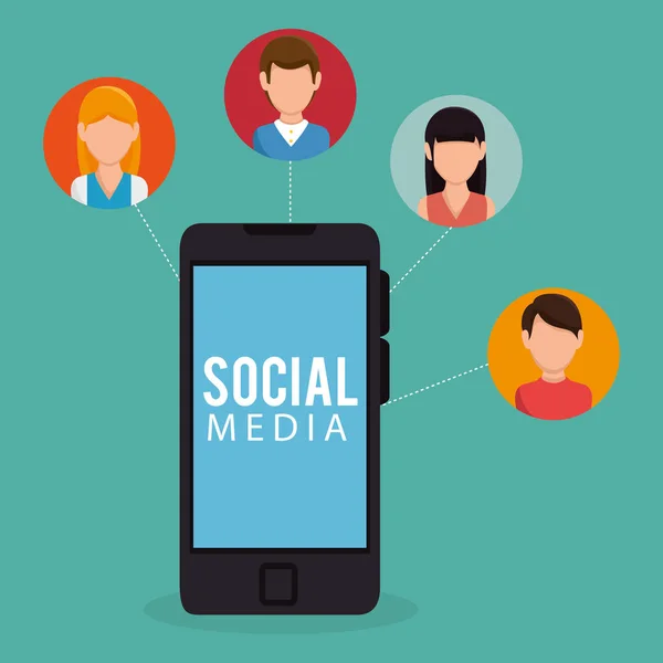 Sociální média Společenství postavy — Stockový vektor