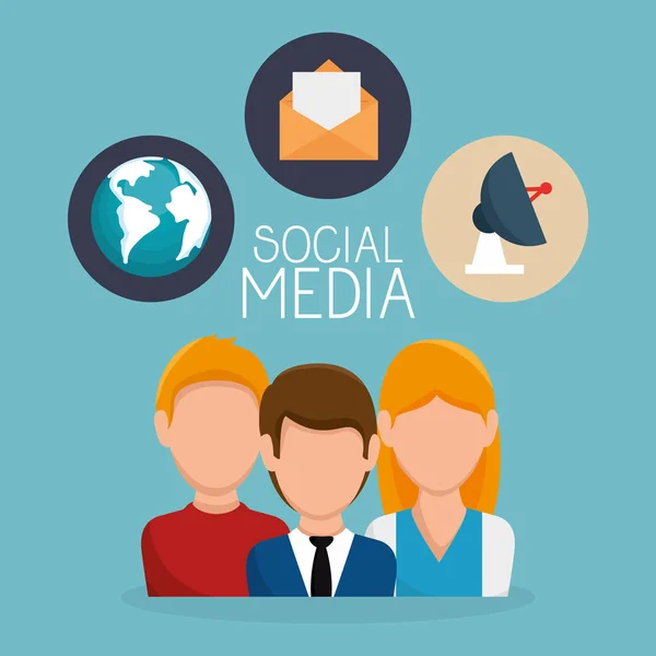 Media społeczne Wspólnoty znaków — Wektor stockowy