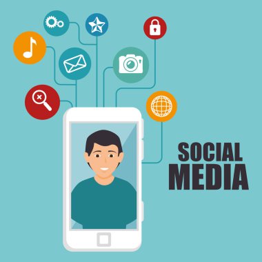 sosyal medya simge ile Smartphone