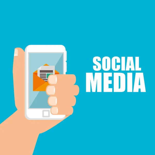 Smartphone com ícone de mídia social —  Vetores de Stock