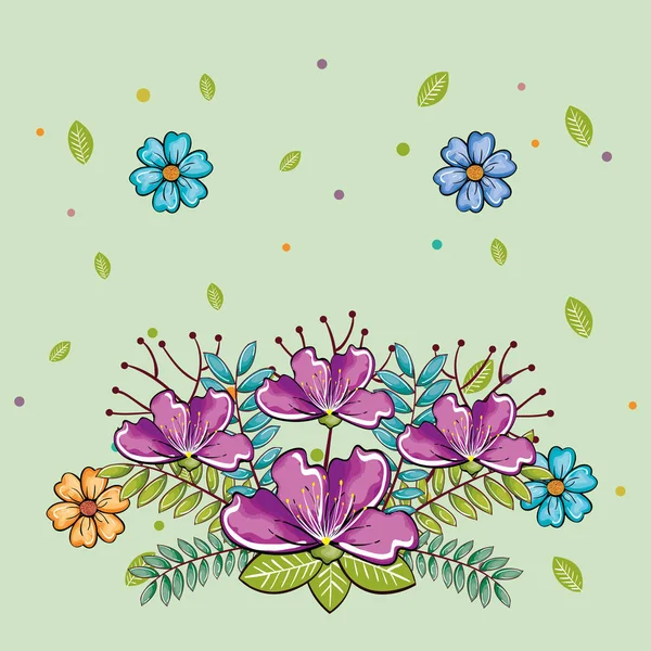 Hermoso jardín flores decoración — Vector de stock