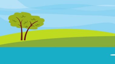 Peyzaj alanı Gölü doğal gökyüzü bulutlar ağaçlar