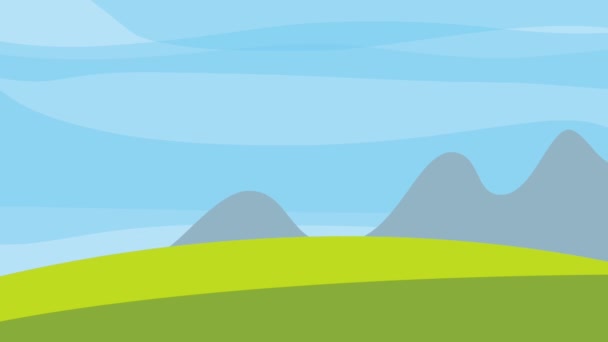 paysage arbres champ nuages montagnes 