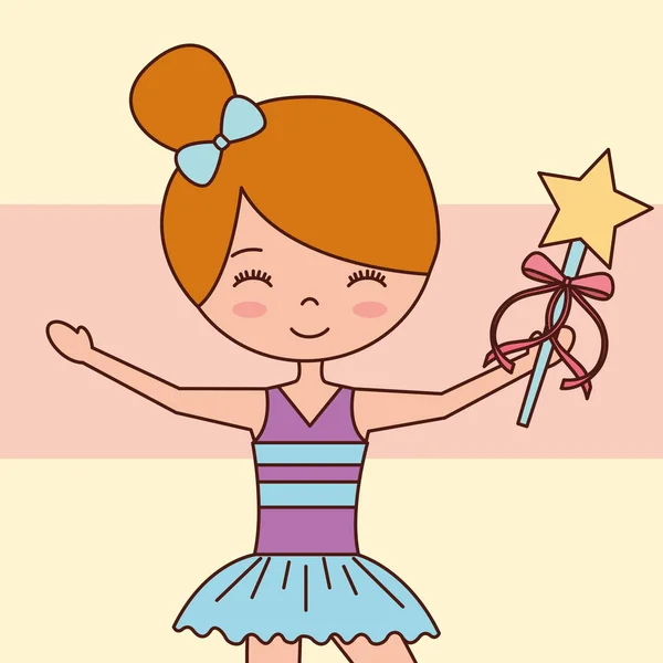 Bela bailarinas balé personagem dos desenhos animados — Vetor de Stock
