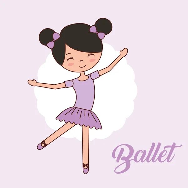 Piękne baleriny balet kreskówka — Wektor stockowy