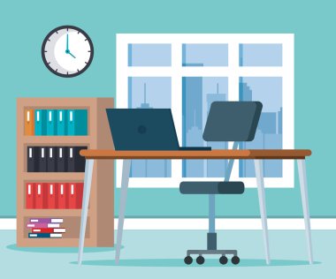 İşyeri Ofis sahne simgeler