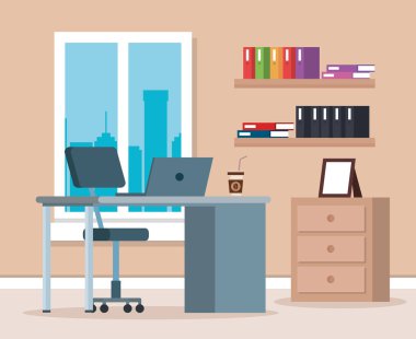 İşyeri Ofis sahne simgeler