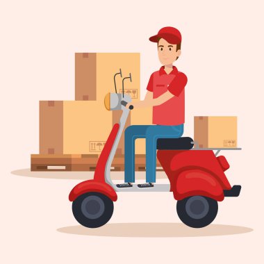 kurye karakter dağıtım ikonu