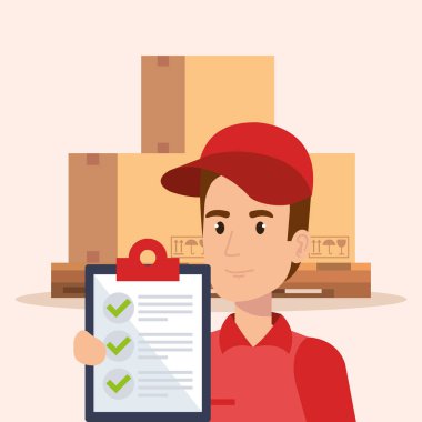 kurye karakter dağıtım ikonu