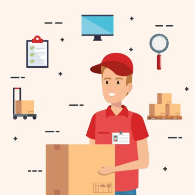 kurye karakter dağıtım ikonu