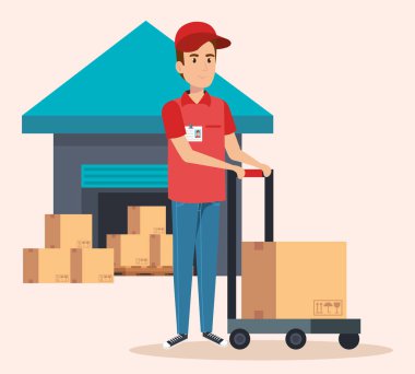 kurye karakter dağıtım ikonu