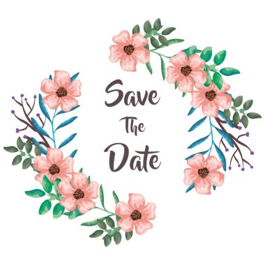 güzel çiçekler ve yapraklar çerçeve