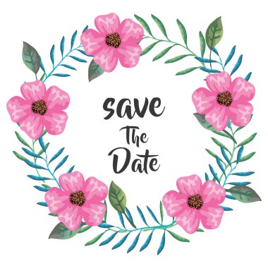 güzel çiçekler ve yapraklar çerçeve