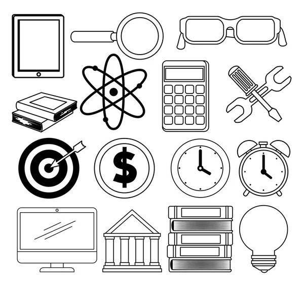 Education learning set icons — Stock Vector