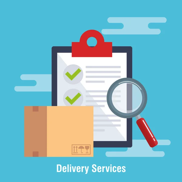 Ikon layanan pengiriman checklist - Stok Vektor