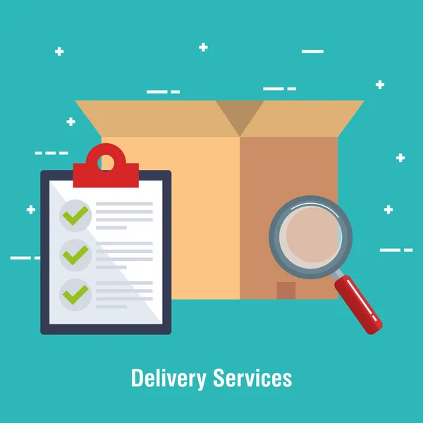 Ikon layanan pengiriman checklist - Stok Vektor