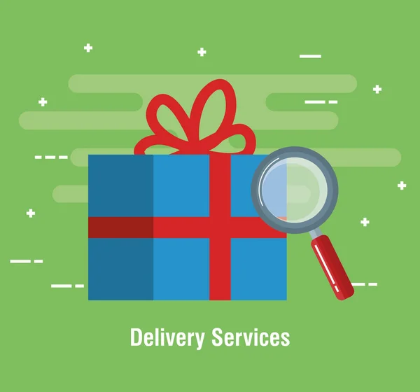 Ikon layanan pengiriman hadiah - Stok Vektor