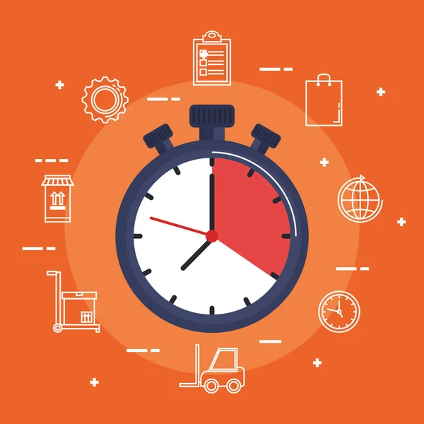 Chronometer delivery service icon — Stock Vector